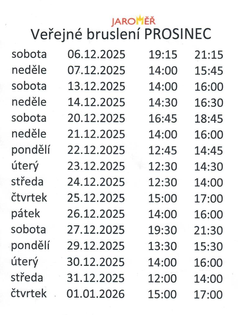 Prosincové veřejné bruslení