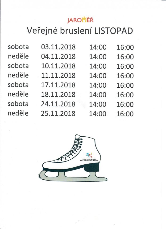 veřejné bruslení LISTOPAD