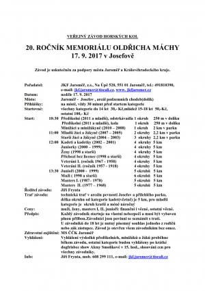 Memoriál Oldřicha Máchy 2017  1