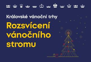 vánoční trhy s osvětleným stromem