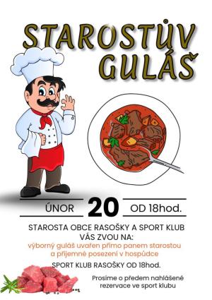 talíř s gulášem a chlebem