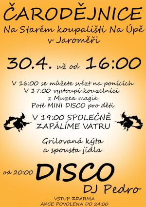 oslava čarodějnic na koupališti